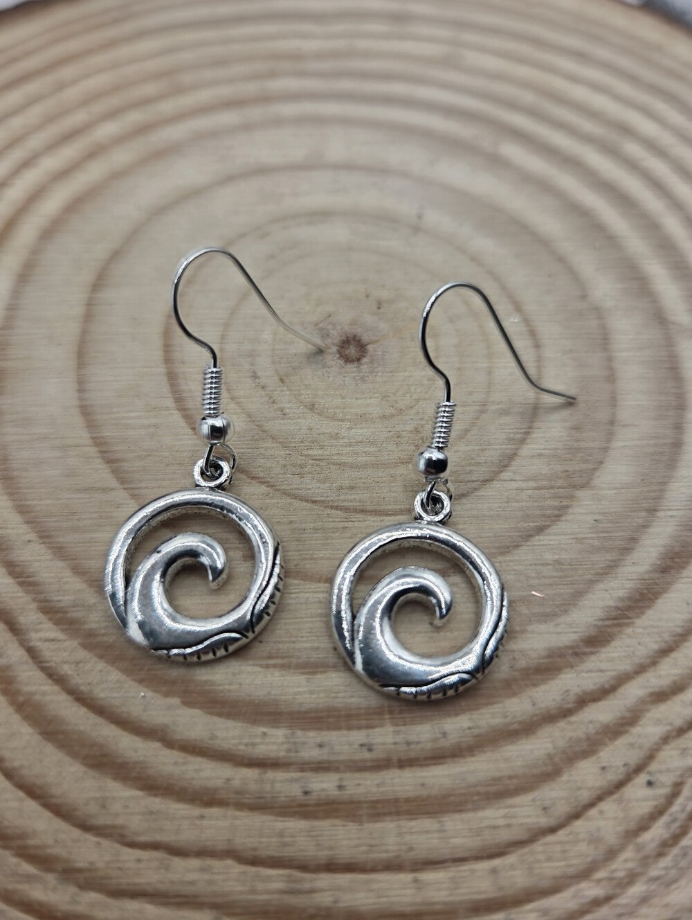 Ocean Wave Charm Earrings